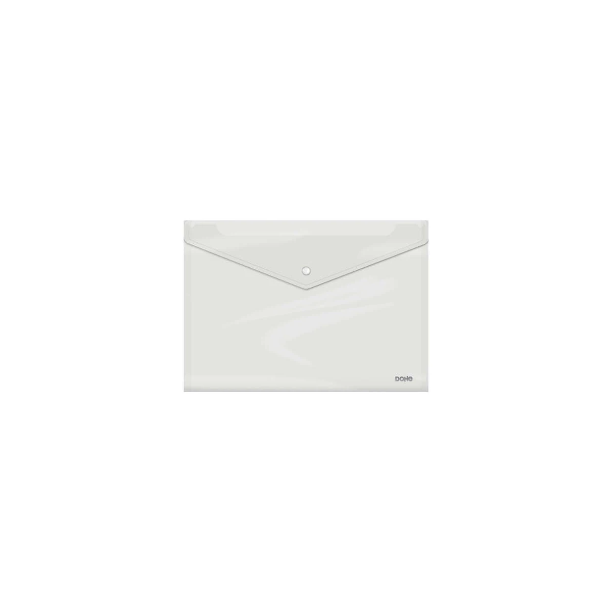Envelope Dohe com fecho de pressão - Fólio Plus Size Horizontal - Polipropileno Cristal Transparente 150 Microns - Cor Transparente