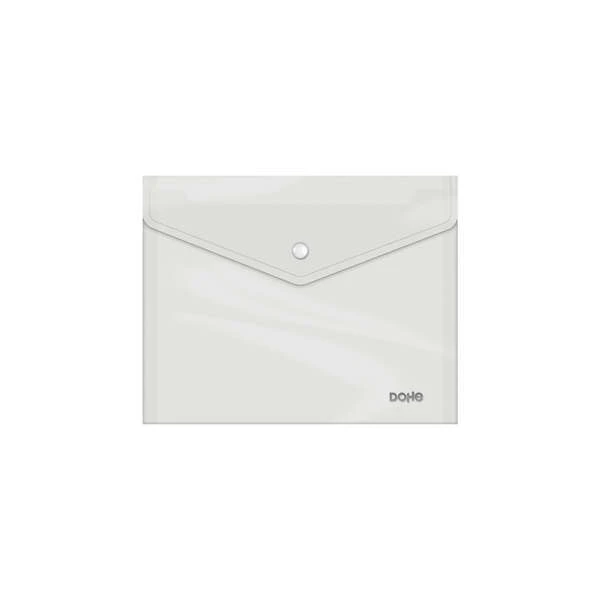 Dohe A5 Document Holder Envelope - Fecho de pressão - Polipropileno cristalino de 150 mícrons - Transparente