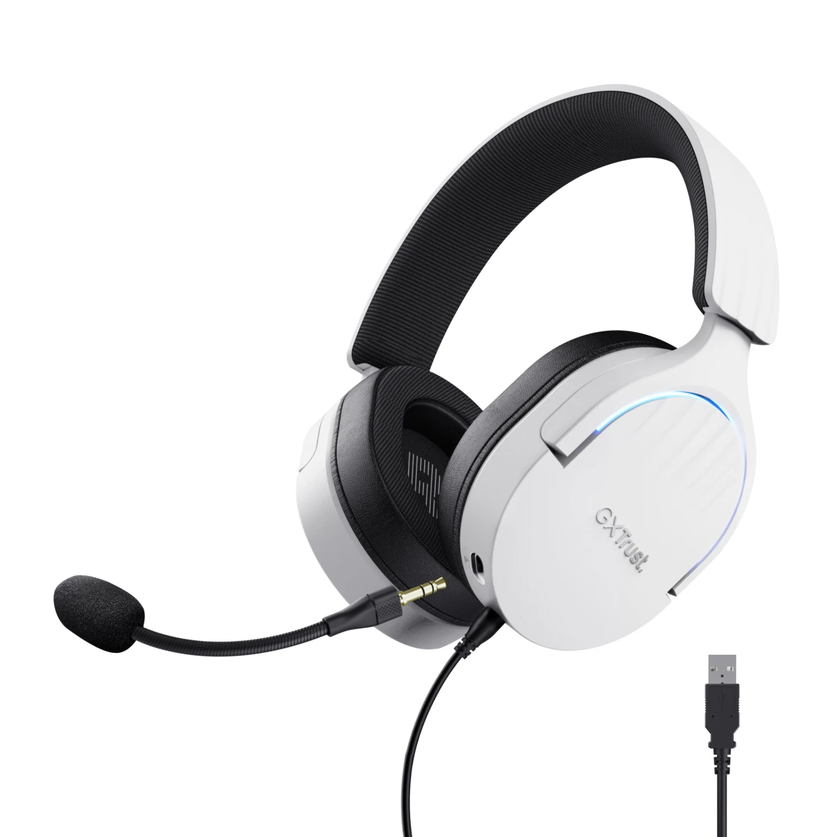 Trust GXT 490 FAYZO Auscultadores Com fios Fita de cabeça Motociclo USB Type-A Preto, Branco