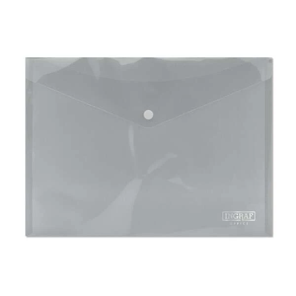 Ingraf Envelope Document Holder A4 - Fecho de pressão - Polipropileno cristal transparente - Transparente