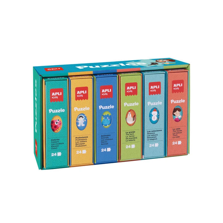 App Expositor de Quebra-cabeças Educacionais - 24 Peças de 7x7cm - Melhora a Concentração, Observação, Memória e Resolução de Problemas - Colorido