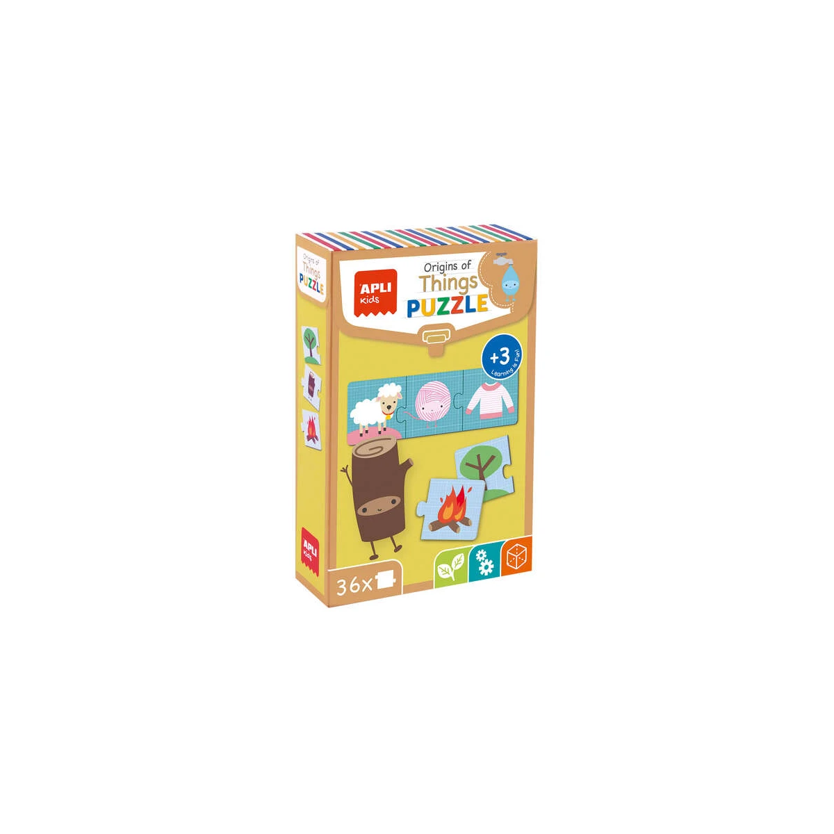 Aplicativo de quebra-cabeça Origem das Coisas - 36 peças de 7x7mm - Papelão resistente e brilhante - Desenvolve habilidades e capacidades - Ideal para crianças a partir de 3 anos - Colorido e educativo