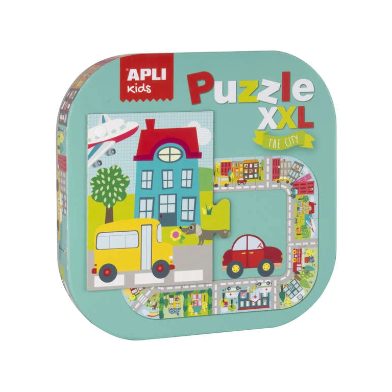 App Puzle xxl City - 20 Peças de 14,5cm - Circuito Fechado com Ilustrações - Dupla Diversão - Cartão 2mm Brilhante - Desenvolvimento de Habilidades - Presente Ideal para Crianças - Colorido