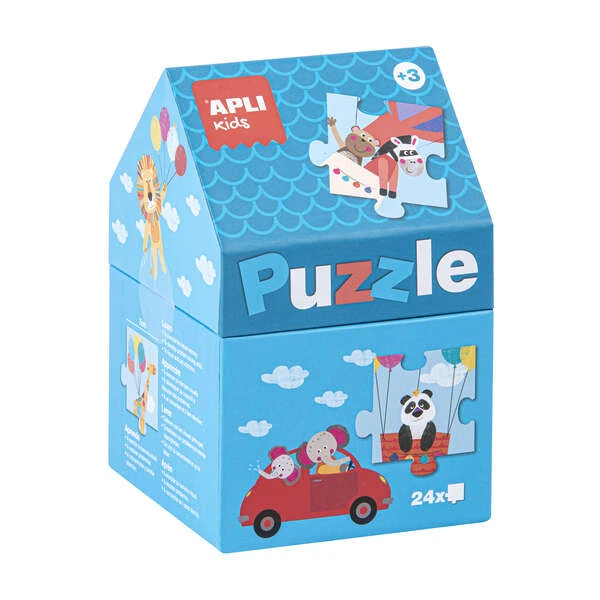 Aplicativo Puzzle Casa Infantil 24 Peças - Tamanho 42x28mm - Peças Resistentes e Seguras - Desenvolvimento de Habilidades e Capacidades - Acabamento Brilhante - Colorido