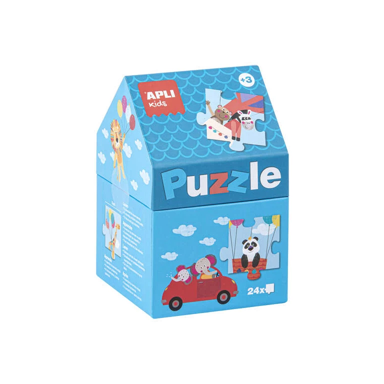 Aplicativo Puzzle Casa Infantil 24 Peças - Tamanho 42x28mm - Peças Resistentes e Seguras - Desenvolvimento de Habilidades e Capacidades - Acabamento Brilhante - Colorido