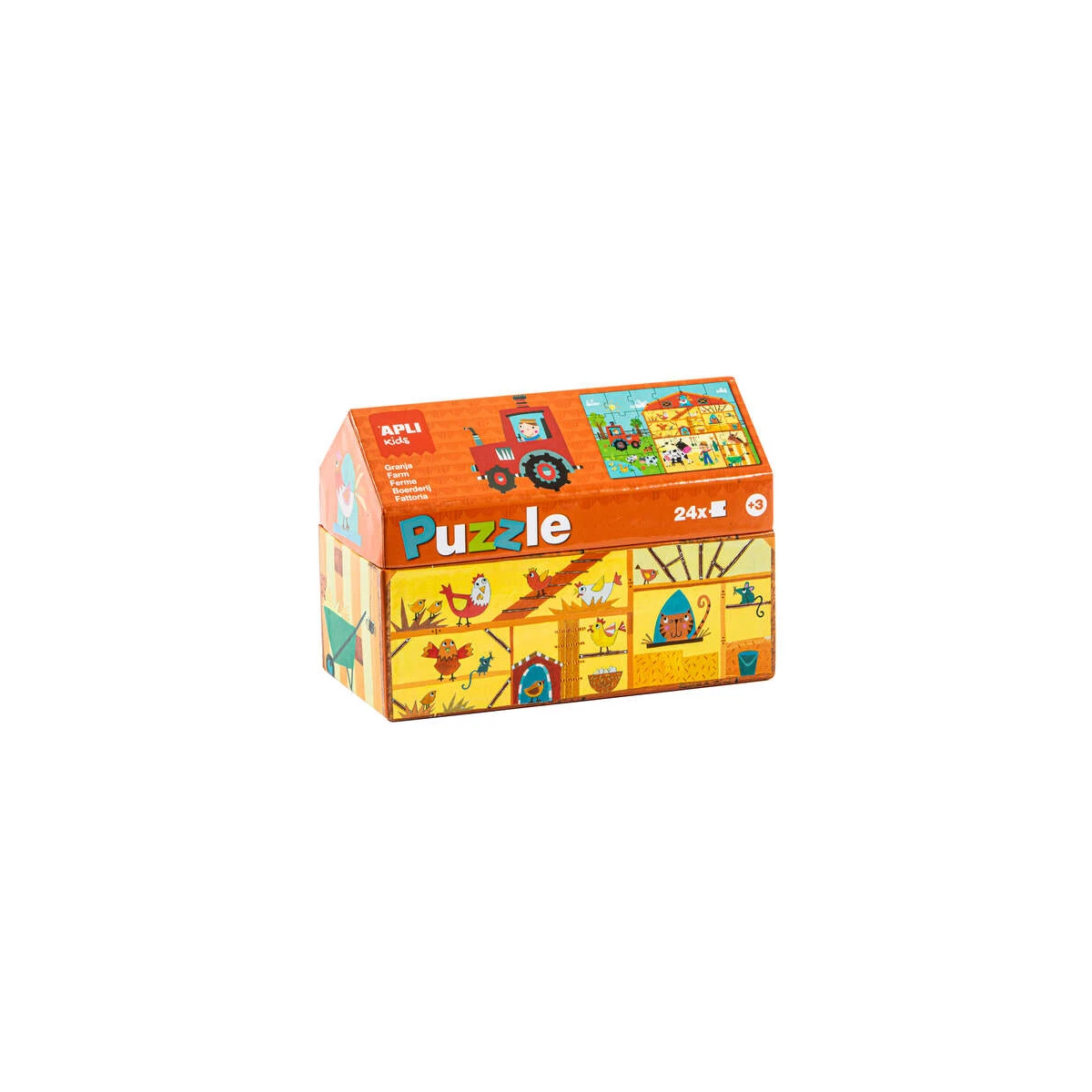Apli Kids Puzzle Farm - 24 Peças de 7x7cm - Design Infantil e Colorido - Peças Resistentes e Seguras - Desenvolve Habilidades e Capacidades - Colorido