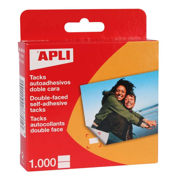 Pacote Apli com 1000 Tachas Autoadesivas Dupla Face - Tamanho 12x16mm - Ideal para Artesanato e Álbuns - Sem Ácido
