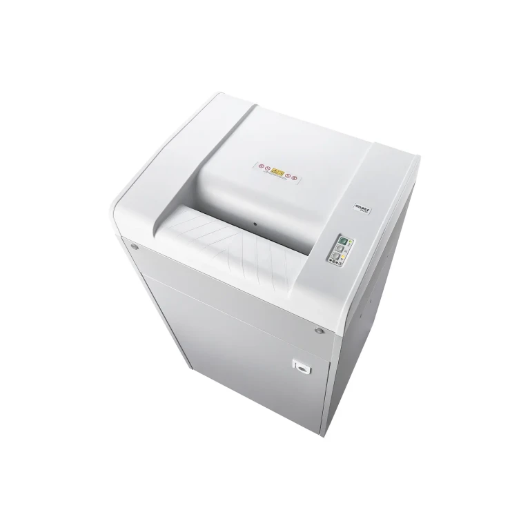 Trituradora de papel manual Dahle 419 Volume Pro P-4 - Destrói até 32 folhas por vez - Destrói papel, cartões, CDs - Lixeira de 190L - Cor branca