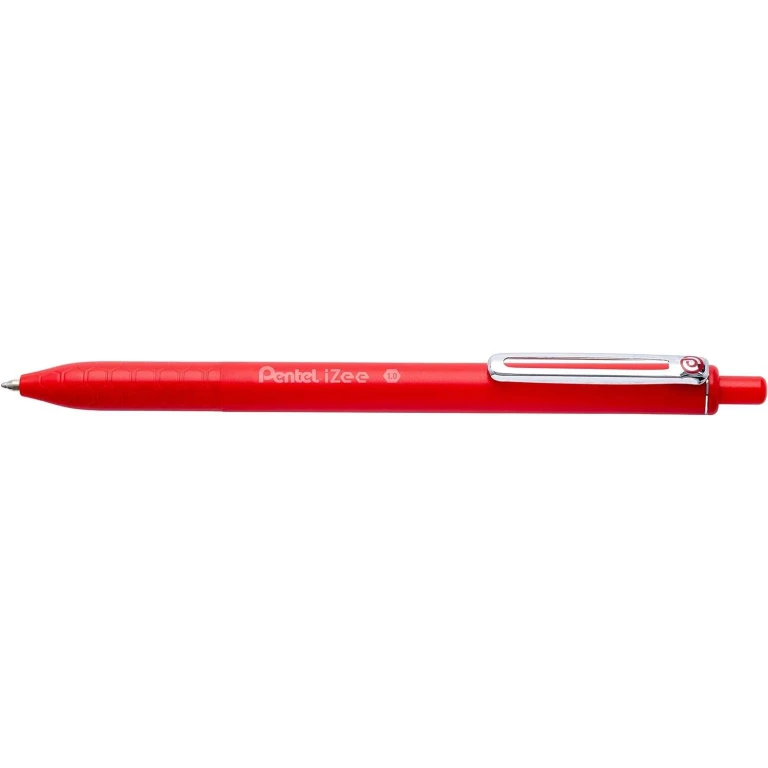 Esferografica pentel izee ponta de 1,0mm retratil cor vermelho - 12 unidades