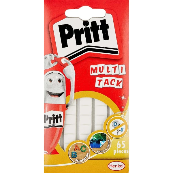 Pritt Multitack Pacote com 65 peças de massa adesiva branca - forte, limpa e removível