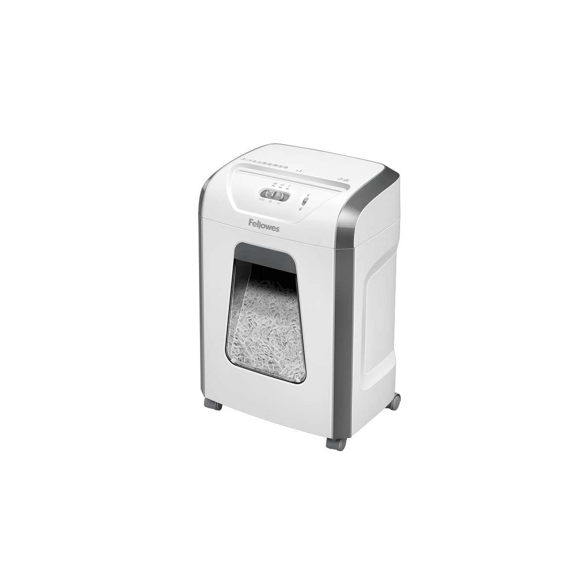 Trituradora de papel manual Fellowes 15C P-4 - Tritura até 15 folhas - Trava de segurança - Capacidade do compartimento 19L - Cor Branco/Cinza