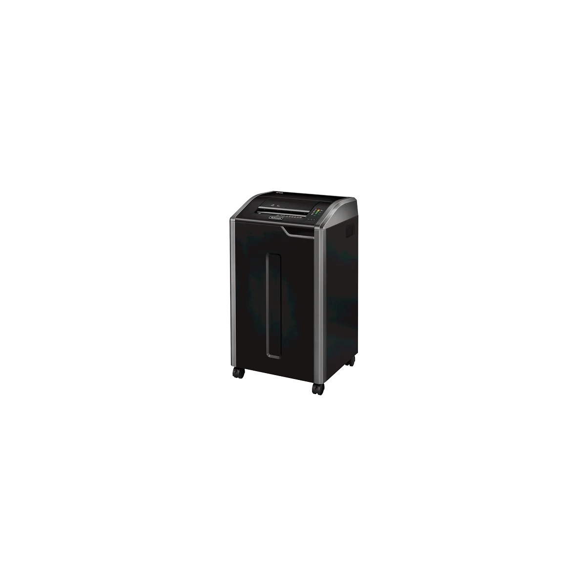 Trituradora de papel Fellowes 425HS Corte manual de micropartículas P-7 Alta segurança - Destrói 10 folhas por vez - Capacidade do compartimento 121L - Cor Preto/Cinza