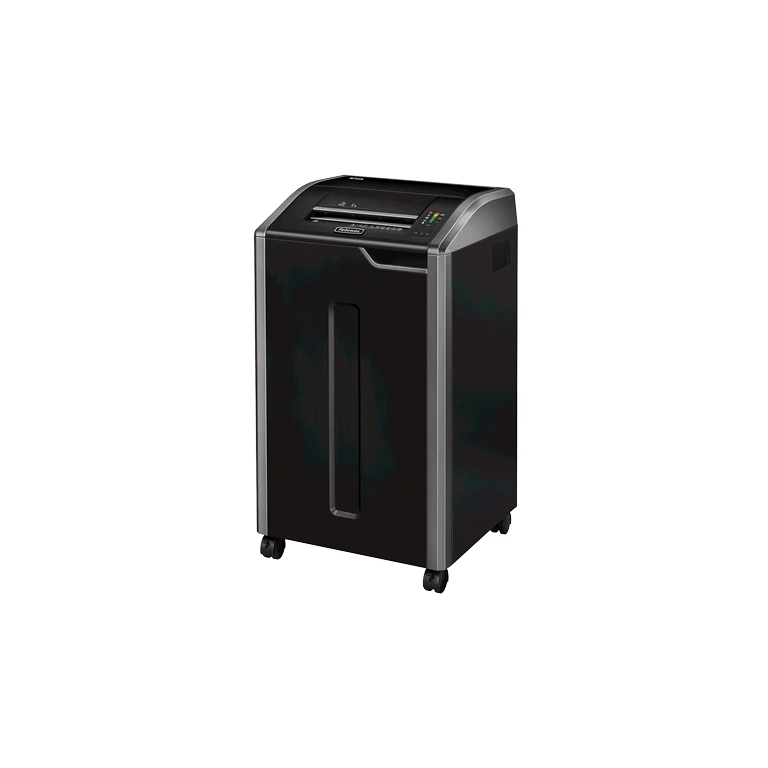 Trituradora de papel Fellowes 425HS Corte manual de micropartículas P-7 Alta segurança - Destrói 10 folhas por vez - Capacidade do compartimento 121L - Cor Preto/Cinza