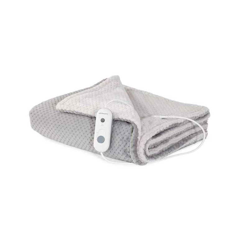 Orbegozo MAH 2050 Cobertor Elétrico Comfort Cinza e Branco - Calor Uniforme e Persistente - Proteção Contra Superaquecimento - Tecido de Microfibra de Alta Qualidade - 3 Níveis de Temperatura