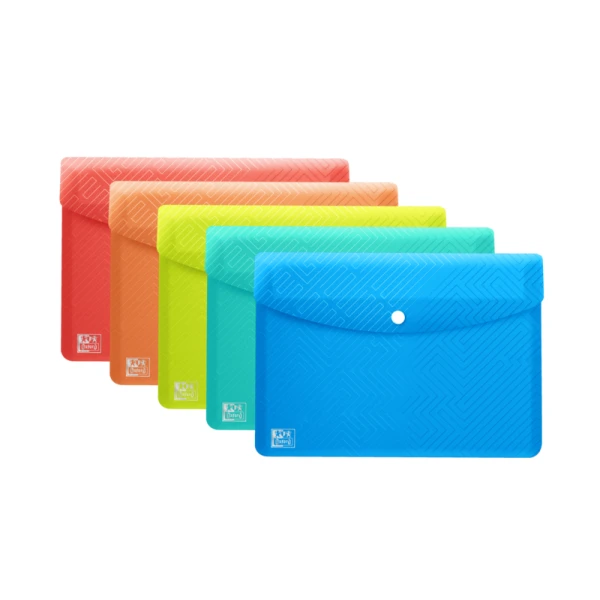 Porta-documentos de plástico rígido translúcido Oxford Urban A6 A6 - Capacidade até 40 folhas - Fecho com fivela - Cores sortidas