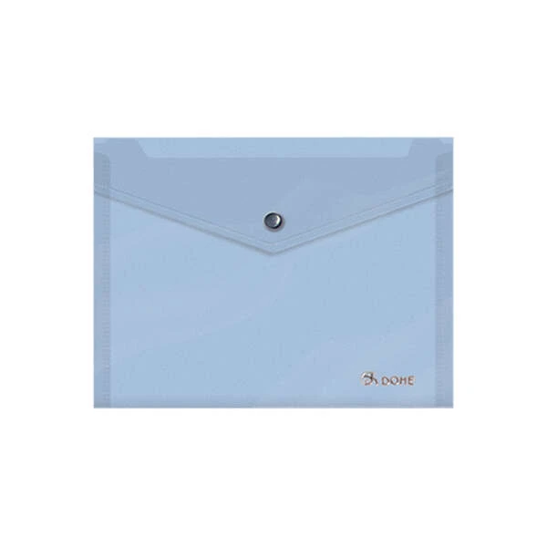 Envelope porta-documentos Dohe A5 - Fecho de pressão - Polipropileno translúcido de 150 mícrons - Cor azul
