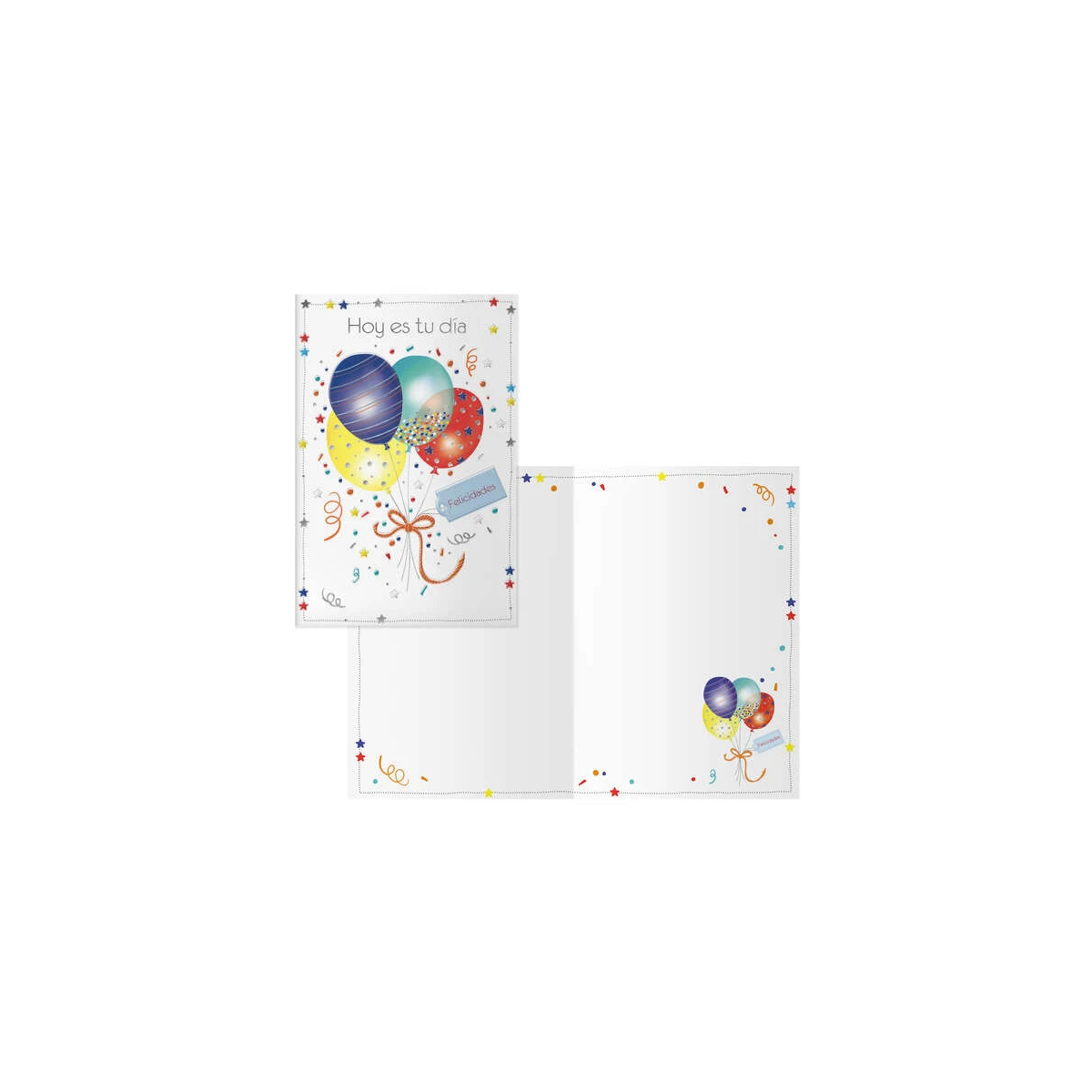 Pacote Dohe de 6 Cartões de Aniversário - 11,5x17cm - Impresso em Cores - Estampagem com Filme Colorido - Estampagem a Seco - Papel Offset Branco 300gr - Inclui Envelope Colorido