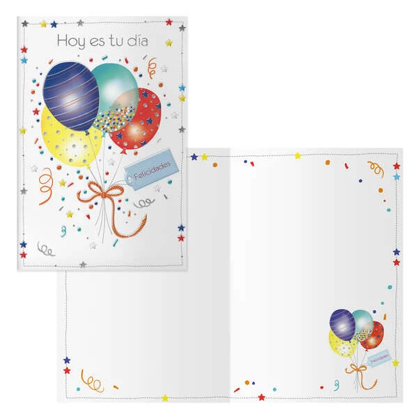 Pacote Dohe de 6 Cartões de Aniversário - 11,5x17cm - Impresso em Cores - Estampagem com Filme Colorido - Estampagem a Seco - Papel Offset Branco 300gr - Inclui Envelope Colorido