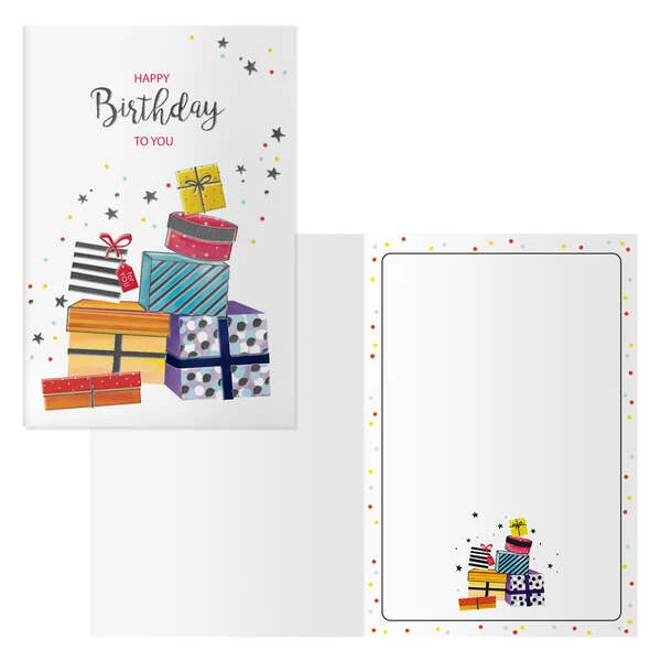 Pacote Dohe de 6 cartões de aniversário - 11,5x17cm - Impressão em cores - Estampagem com filme colorido - Estampagem a seco - Papel offset branco 300gr - Inclui envelope colorido