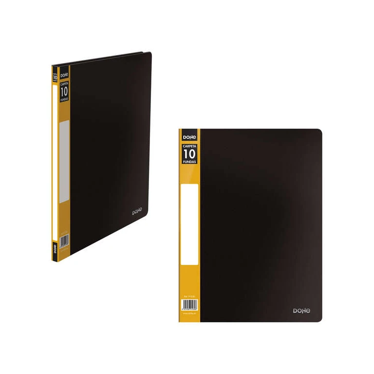 Pasta Dohe com 10 Capas A4 - Capa Polipropileno Opaco - Bolso na Lombada - Capas Transparentes Soldadas