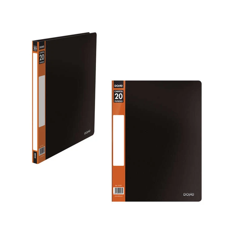 Pasta Dohe com 20 Capas A4 - Capa Polipropileno Opaco - Bolso na Lombada - Capas Transparentes Soldadas
