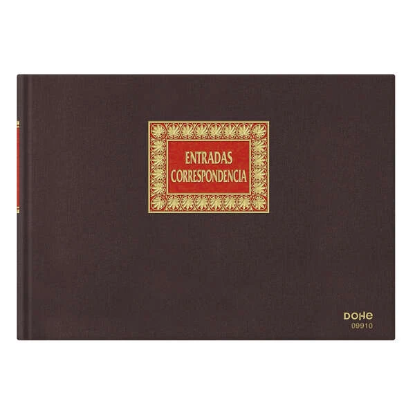 Dohe Livro Entradas Correspondência 100 Folhas Papel Offset 100gr - Encadernação em Tecido de Primeira Qualidade - Impresso em Duas Cores - Cor Bordeaux