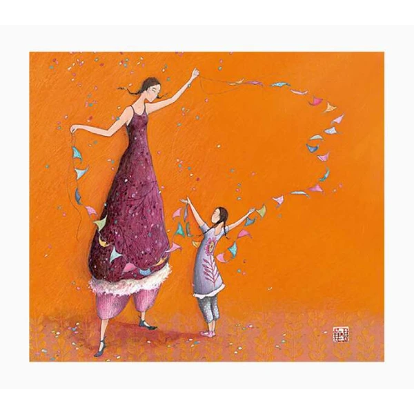 Pintura Aquarupella Gaëlle Boissonnard Cartão Duplo 14x16cm - Acabamento em Verniz UV Relevo Espesso - Laminado Fosco Soft Touch - Papel Certificado FSC