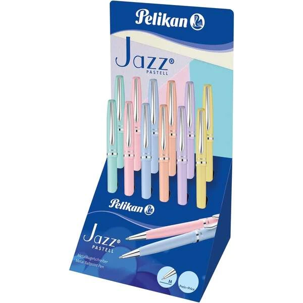 Esferografica pelikan jazz pastel expositor de 12 unidades cores sortidas