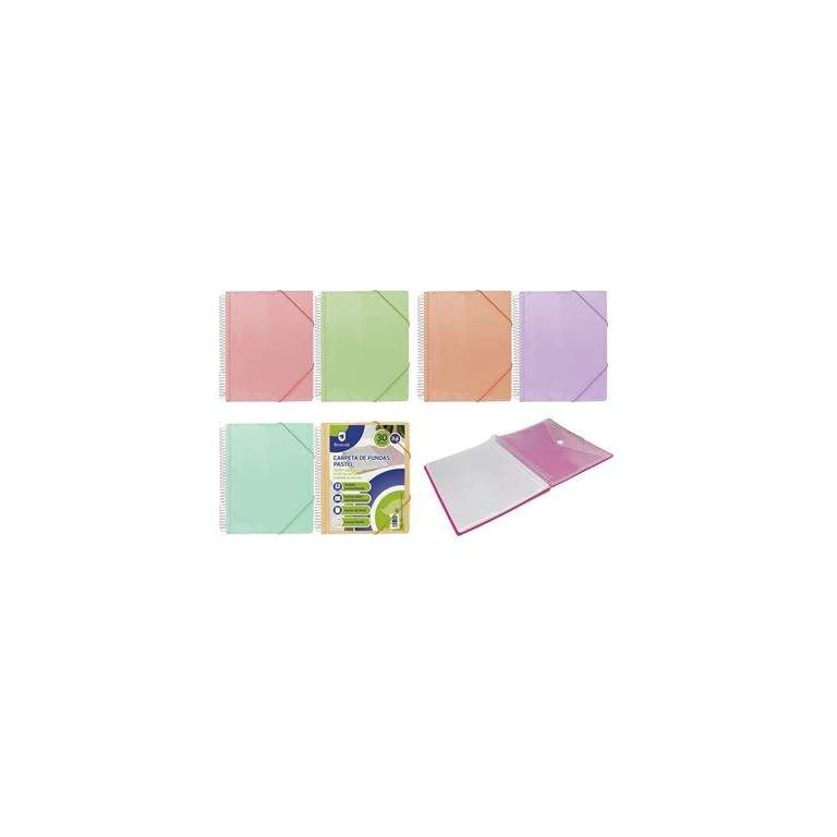 Pasta Espiral Bismark 30 Capas Transparentes - Polipropileno - Tamanho A4 - Espiral Plástica Não Deformável - Abertura 360 Graus - Vedações de Borracha - Cores Pastel