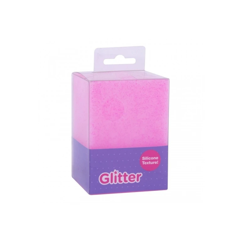 Coleção Glitter Porta Copos de Silicone Apli - Toque Suave - Resistente e Flexível - Fácil de Limpar - Versátil para Lápis e Cosméticos - Cor Roxo Fúcsia