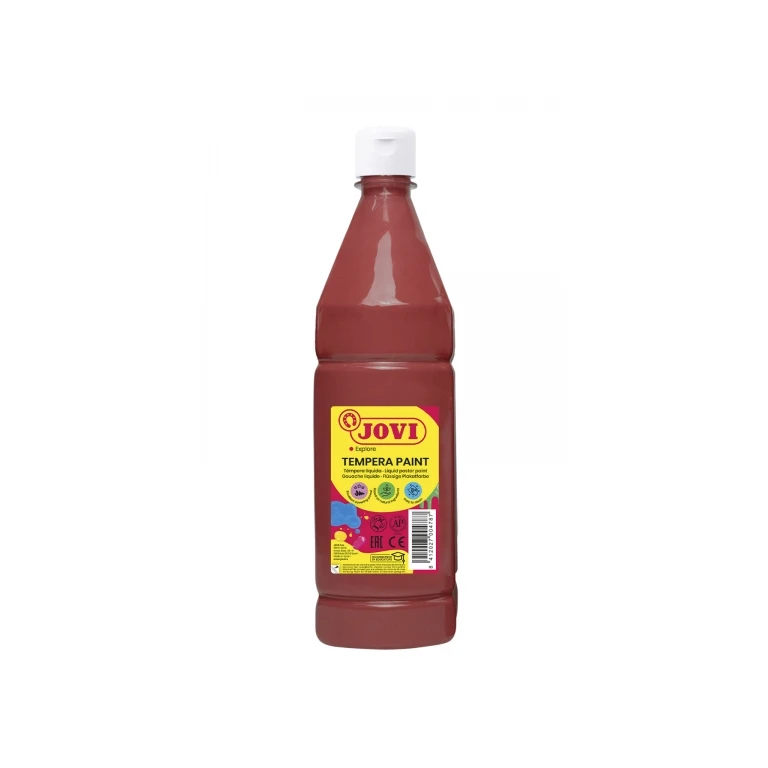 Jovi Tempera Paint Liquid Tempera 1000ml - À base de água - Pronto para uso - Alto poder de cobertura - Secagem rápida - Excelente desempenho - Fácil aplicação - Cor marrom