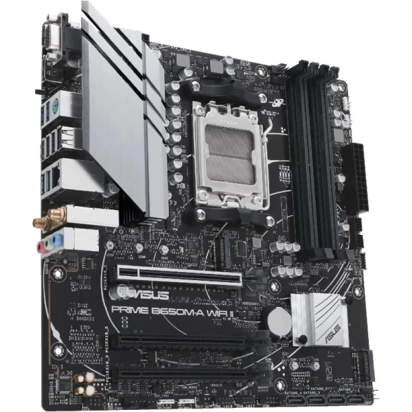 Placa-mãe Asus Prime B650M-A WIFI II AM5 Wi-Fi 6, M.2 PCIe 5.0, Realtek 2,5 Gb Ethernet, portas USB 3.2 Gen 2, USB 3.2 Gen 1 Type-C® frontal