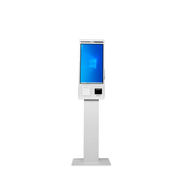 Quiosque de autoatendimento AVPos FK22 - Touch de 22 polegadas - I3 - Memória de 8 GB - SSD de 256 GB - Scanner 2D - Impressora térmica - Cor branca
