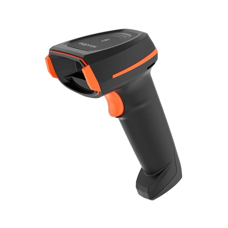 Leitor de código de barras aproximado 1D/2D USB - Indicador LED, Beeper e Vibração - Velocidade de digitalização 60fps - Acionamento manual ou automático - Cor Preto/Laranja