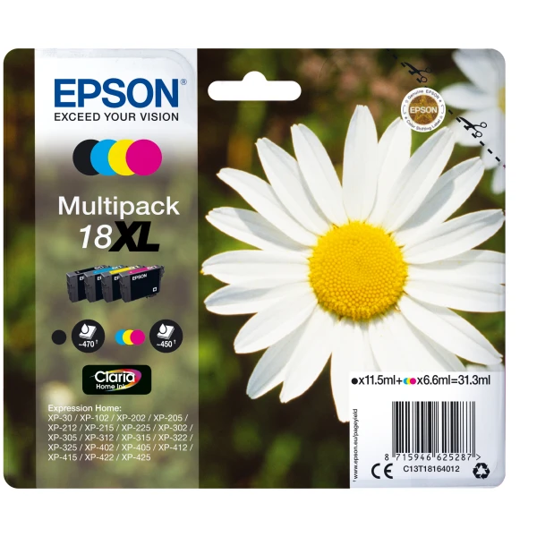 Epson Daisy C13T18164012 tinteiro 1 unidade(s) Original Rendimento alto (XL) Preto, Ciano, Magenta, Amarelo