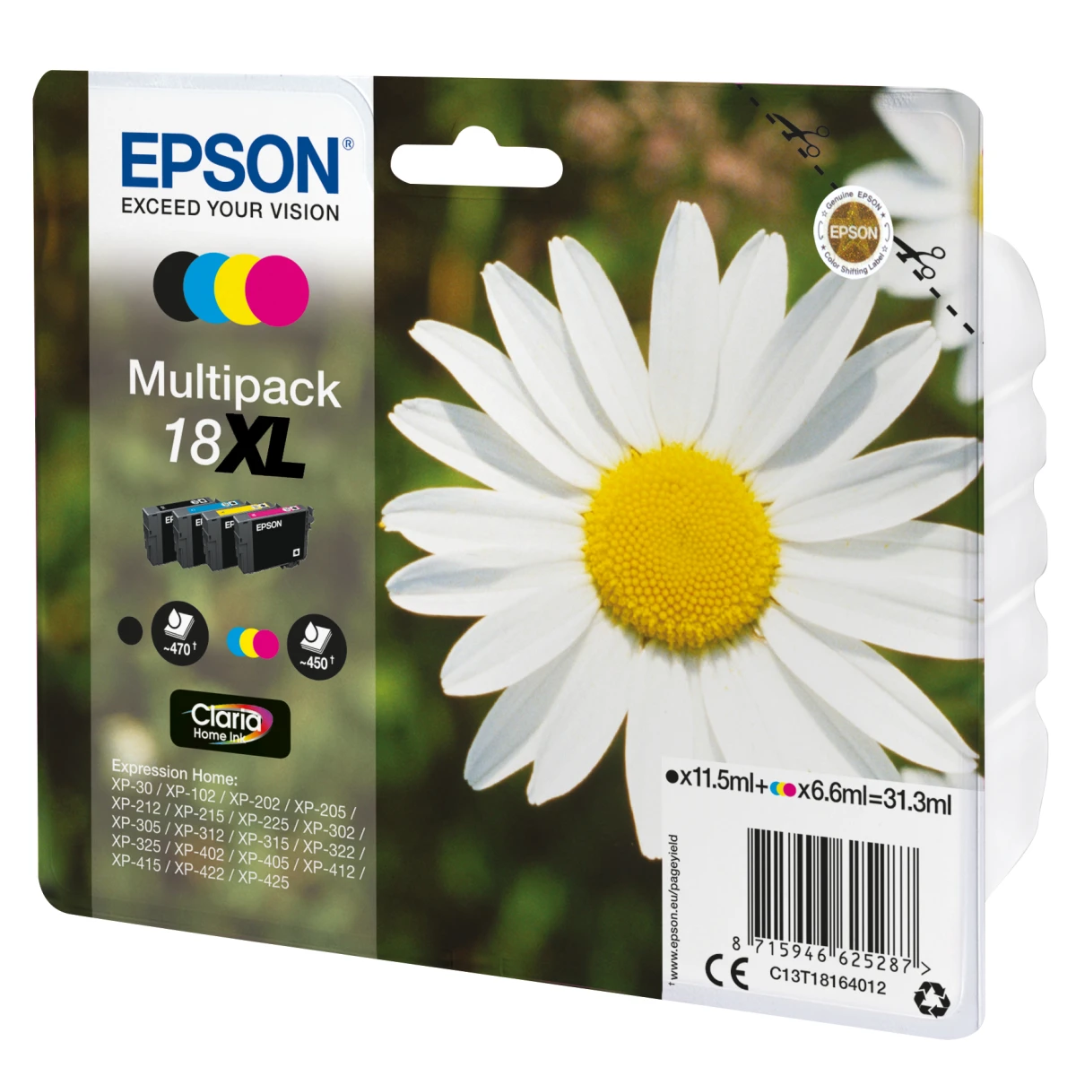 Epson Daisy C13T18164012 tinteiro 1 unidade(s) Original Rendimento alto (XL) Preto, Ciano, Magenta, Amarelo