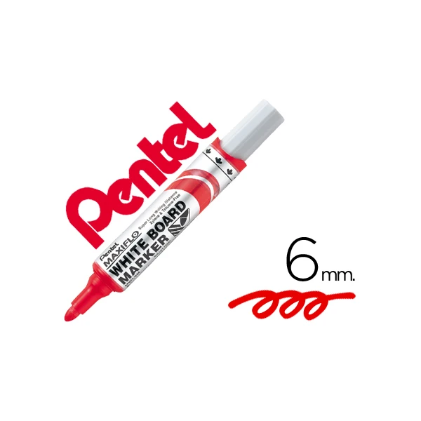 Marcador pentel mwl5m quadro br maxiflo vermelho - 12 unidades