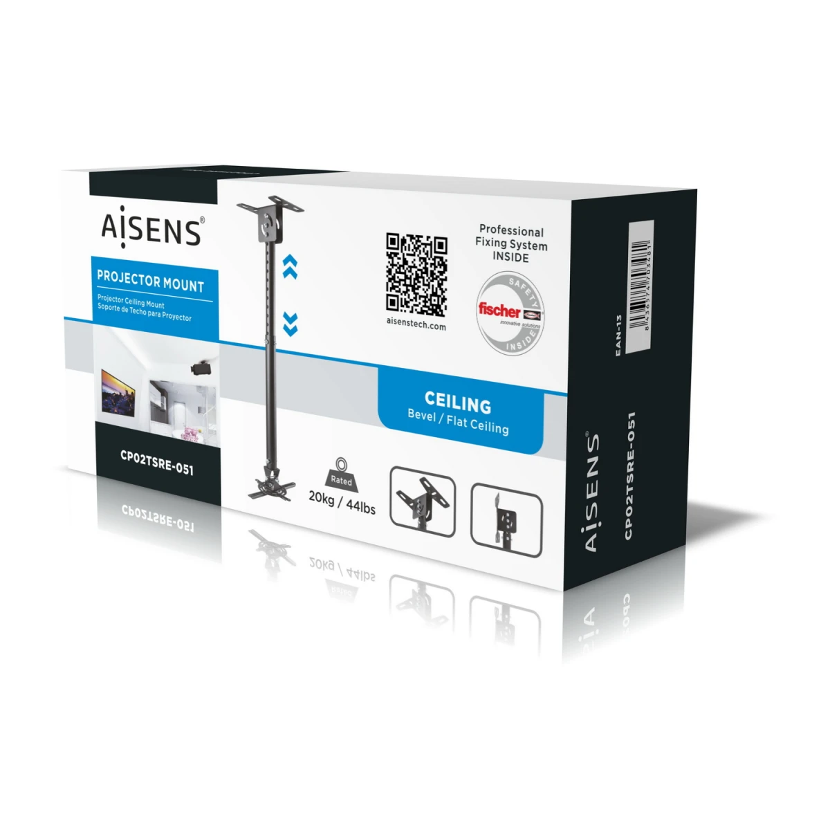 AISENS CP02TSRE-051 suporte de projetores Teto Preto