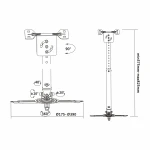 AISENS CP02TSRE-051 suporte de projetores Teto Preto