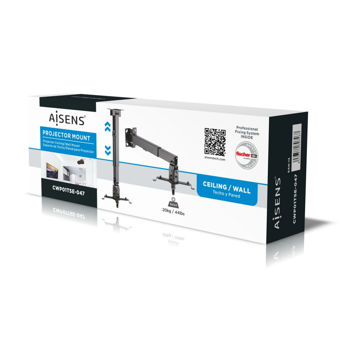 AISENS CWP01TSE-047 suporte de projetores Parede/teto Preto