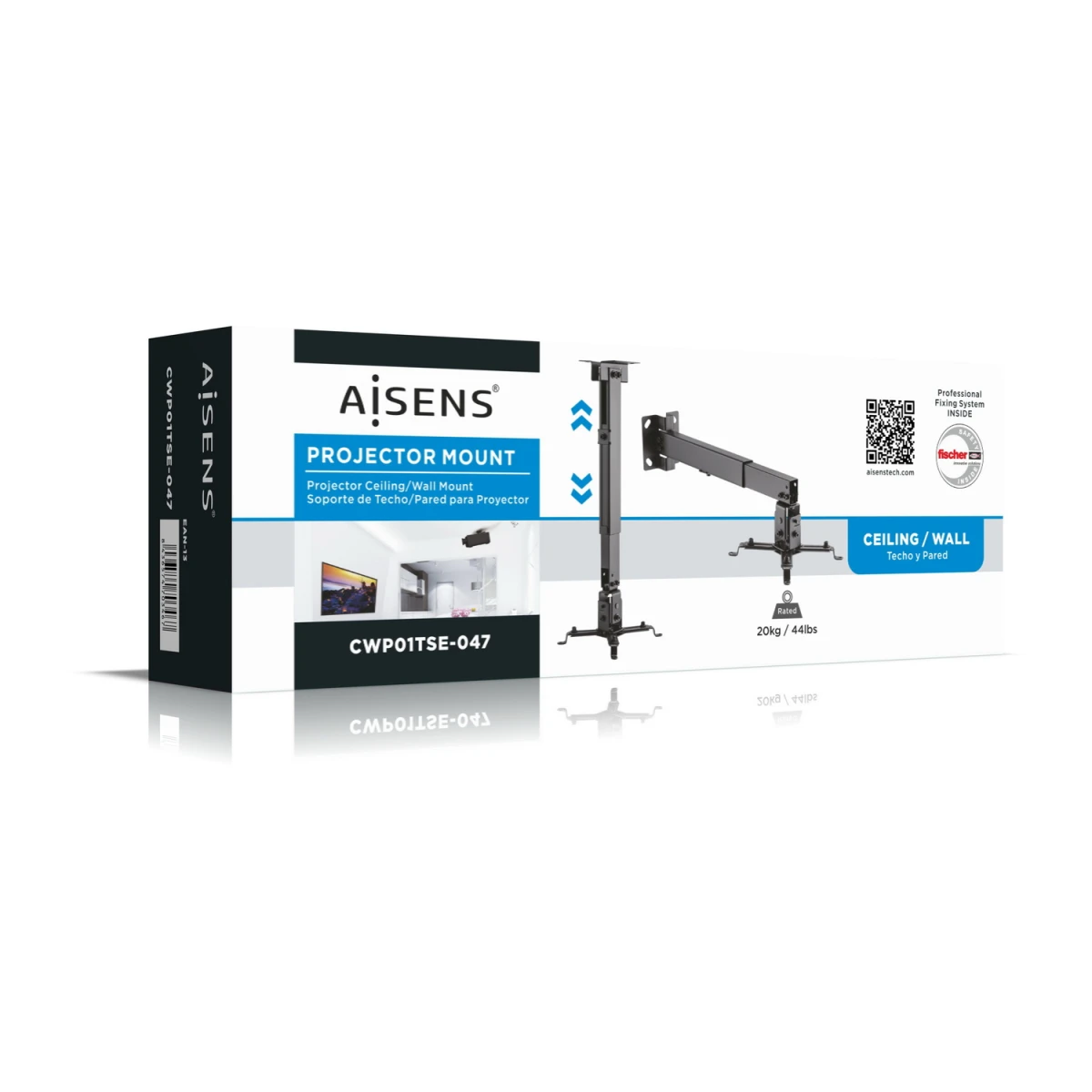AISENS CWP01TSE-047 suporte de projetores Parede/teto Preto
