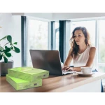 Papel de cor q-connect din a4 80 gr verde neon embalagem de 500 folhas