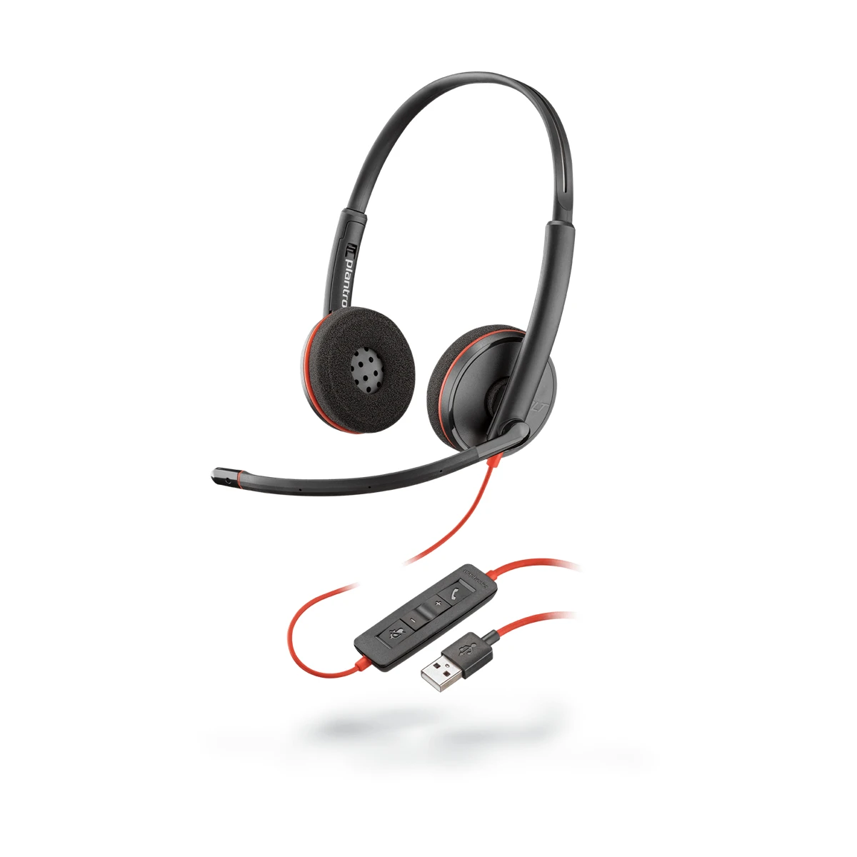 POLY Blackwire C3220 Auscultadores Com fios Fita de cabeça Escritório/Call center USB Type-A Preto
