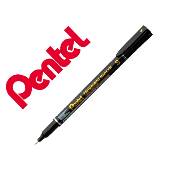 Marcador pentel permanente nfs410 ponta extra fina de 0,64 mm cor preto - 12 unidades