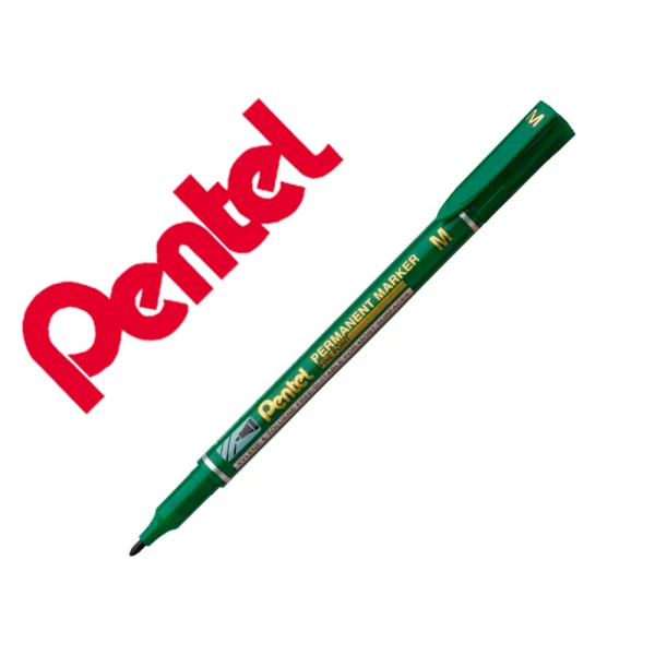 Marcador pentel permanente nm470 ponta grossa de 2,4 mm cor verde - 12 unidades