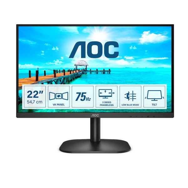 AOC B2 22B2H/EU LED display 54,6 cm (21.5") 1920 x 1080 pixels Full HD Preto