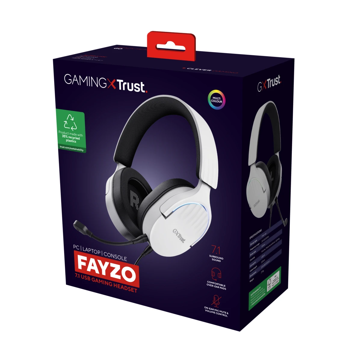 Trust GXT 490 FAYZO Auscultadores Com fios Fita de cabeça Motociclo USB Type-A Preto, Branco