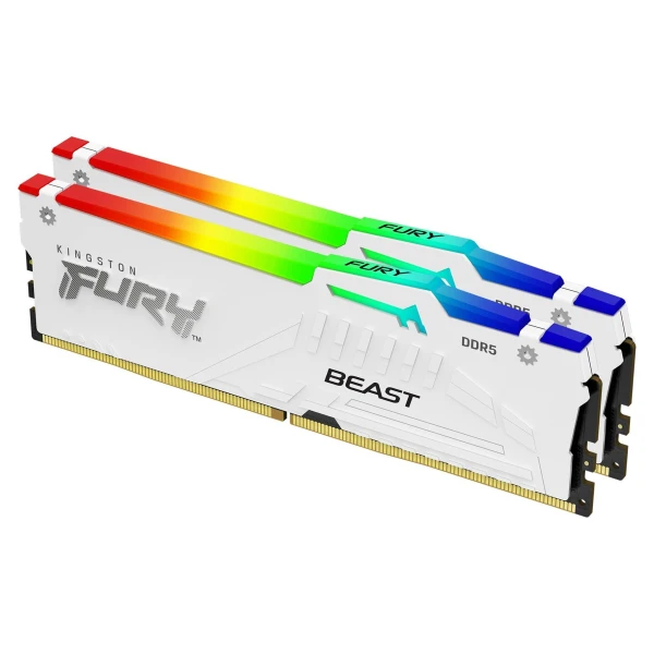 32GB 6000MT/s DDR5 CL30 DIMM (Kit of 2) FURY Beast White RGB XMP 