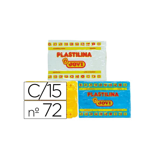 Plasticina jovi 72 pastilha 350 grs caixa de 15 cores sortidas