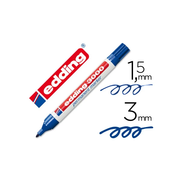 Marcador edding 3000 azul-ponta redonda 3 mm